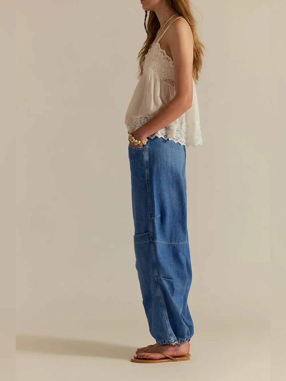 Free People We The Free Logan Cinched Cargo Jeans (no size tag) Fits Medium